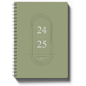 Monthly Planner Jan 2025 - Dec 2026,Simple Calendar Planner Notebook 7" x 9" Soft PVC Cover Spiral Binding With Goals To Do List