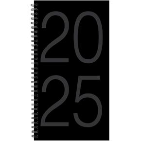 Willow Creek Press Black 2025 Softcover Spiral-Bound Weekly Planner (3.5" x 6.5")