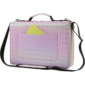 Lbxgap 500 Individual Slots Colored Pencil Organizer PU Deluxe Leather Pencil Case Holder for Watercolor Pens or Markers, Pencil Case Organizer for Artist（Pink，Small Slots）