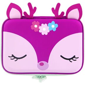rockpapa High-Capacity Princess Pencil Case, Pencil Box, Storage Box for School Students Girls Teens Kids Toddlers Pink