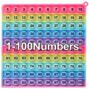 Multiplication Table Hundred Board Math Game P0PP Toy 100 Bubbles, Exercise Children's Logical Thinking, Relieve Stress, Fidget Game Math Manipulatives Kindergarten [1-100 Number Table]