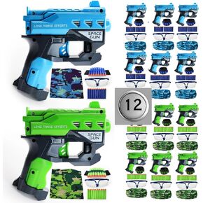 Accessories for Nerf Party Supplies - 10 Sets. Birthday Favors for Boys. Bulk Pack for Nerf War Teams with Mini Gun Pistol, Darts, Mask, Glasses & Wrist Bullet Holder for Kids Ages 4+