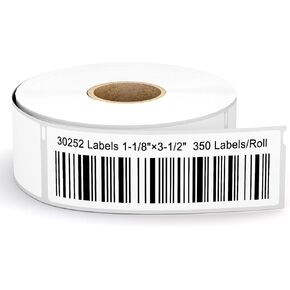 12 Rolls 1-1/8" x 3-1/2" Mailing Labels Replacement for Dymo 30252 Multipurpose Address Barcode Labels & Shipping Labels Compatible Dymo Labelwriter, Not Fit 5XL & 550