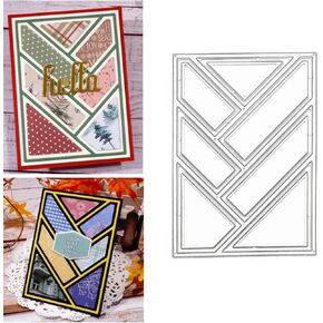 Rectangle Grid Frame Metal Die Cuts,Rectangular Frame Background Stencils DIY Crafts Cards Cutting Dies Cuts for DIY Embossing Card Making Photo Decorative Paper Dies Scrapbooking