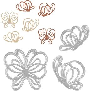 3pcs Die Cuts for Card Making, Metal Butterfly Cutting Dies with 3 Style Butterflies Cutting Dies Stencils Embossing Stencils Supplies for Stamps Scrapbooking Craft Paper