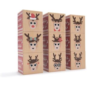 Uncle Goose Reindeer Blocks - Made in The USA