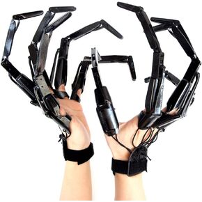 1 Pair Halloween Articulated Fingers,3D Printed Flexible Finger Extensions Adjustment Fits All Finger Sizes,Halloween Party Cosplay Costume (Black)