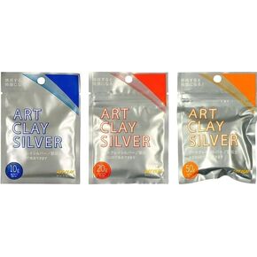 Art Silver Clay for Jewelry Making 0.35oz(10g) A-0273/0.75oz(20g) A-0274/1.76oz(50g) A-0275 Assortment Set Clay for Rings, Necklaces and Other Accessories