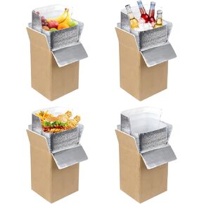 6-Pack Small Insulated Shipping Boxes with Aluminum Foil Liner, 6"x5"x9" Insulated Boxes for Cold Shipping, Frozen Food