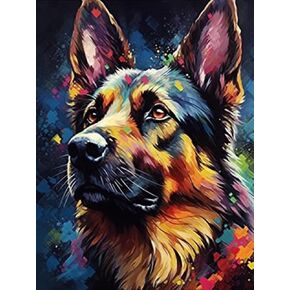 Generic Diamond Art Painting Yellow German Shepherd Dog（1） Kit for Adults Diamond Art Painting by Number Kits Gem Art Wall Home Decor(Canvas 30x40cm/11.8x15.8inch)