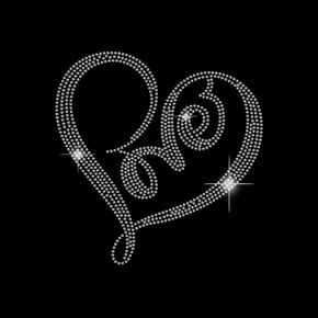 SUPERDANT Iron on Rhinestone Vintage Heart Shaped Love Crystal Rhinestone Crystal Heat Transfer T-Shirt Heat Transfer Hot fix Rhinestone Bling DIY Decals for Clothing