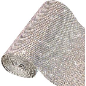MECCANIXITY Resin Bling Crystal Rhinestone Sheet, 81000 Pcs, Colorful, Self-Adhesive, for DIY Car Decoration, Phone, Clothing, Furniture, Silver