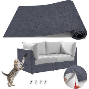 Cat Wall Scratcher Mat, Anti Cats Scratch Furniture Couch Carpet Corner Protector for Indoor, Trimmable Cat Scratching Pad Board Sofa Replacement Deterrent from Cat Claws (Darkgrey,39.3x15.8In)