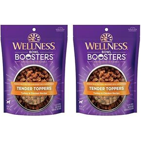 Wellness CORE Natural Grain Free Bowl Boosters Tender Dog Food Mixer Or Topper (Turkey & Chicken Recipe, 8-Ounce Bag)
