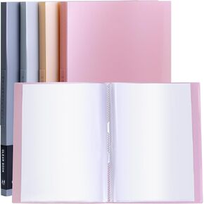 Tuhangcc Binder with Plastic Sleeves 8.5x11 20-Pocket - Heavy Duty Art Portfolio Folder with Clear Sheet Protectors,Displays 40Pages, Presentation Book for Artwork, Document Organizer(Silver)