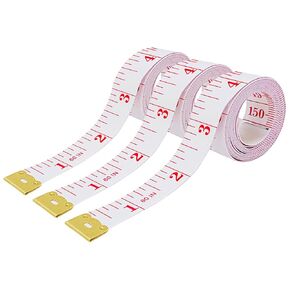 GDMINLO 3-Pack Soft Tape Measure Double Scale Body Sewing Ruler for Weight Loss Medical Body Measurement Sewing Tailor Craft Vinyl Ruler, Has Centimetre Scale on Reverse Side 60-inch（Red on White