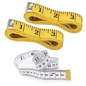 Flexible Tape Measure 120 Inch Soft Tape Measure Double Scale for Measuring Sewing Tailor Fabric Cloth Weight Loss 3 Pcs (2 Yellow with 1 White)
