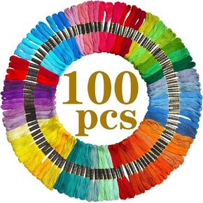 Embroidery Floss Rainbow Color 2 Pack 50 Skeins Per Pack Cross Stitch Threads Friendship Bracelets Strings