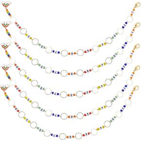 SUNNYCLUE 1 Box 6Pcs Knitting Chain Row Counters Cute Number 0~9 Beads Locking Crochet Stitch Marker Charms Enamel Rainbow Charm Removable Row Counting with Lobster Clasps for Crafts Sewing Weaving