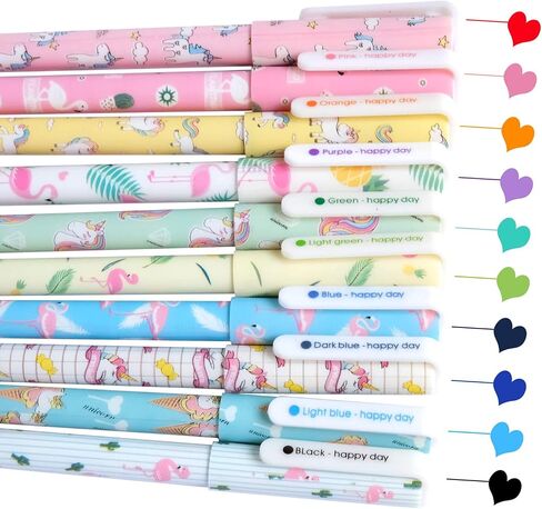 Cute Colored Pens Galaxy Colorful Pens 0.5 mm Fine Point Color Gel Ink Pens for Bullet Journaling Writing Planner Note Taking School Office Supplies, 10 Count in Saudi Arabia