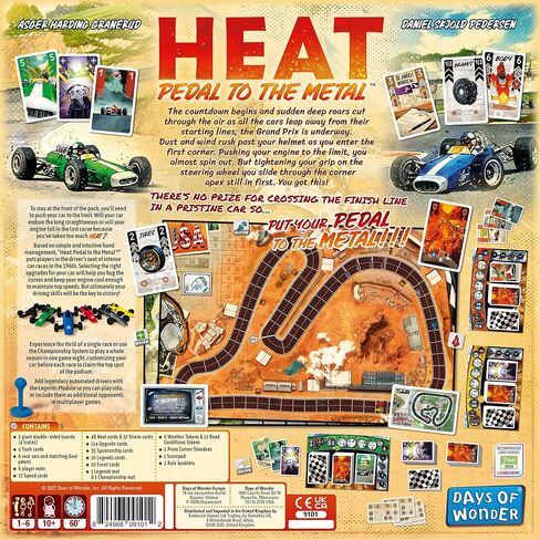 HEAT: Pedal to the Metal Board Game - Intense Car Racing and Strategy Game, Fun Family Game for Kids and Adults, Ages 10+, 1-4 Players, 60 Minute Playtime, Made by Days of Wonder in Kuwait
