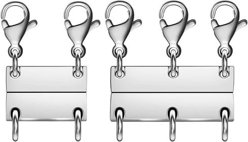 Layering Magnetic Necklace Clasps, Stainless Steel Chain Link Clasps, Multiple Necklace Clasp for Layered Look (4pcs A) in Kuwait