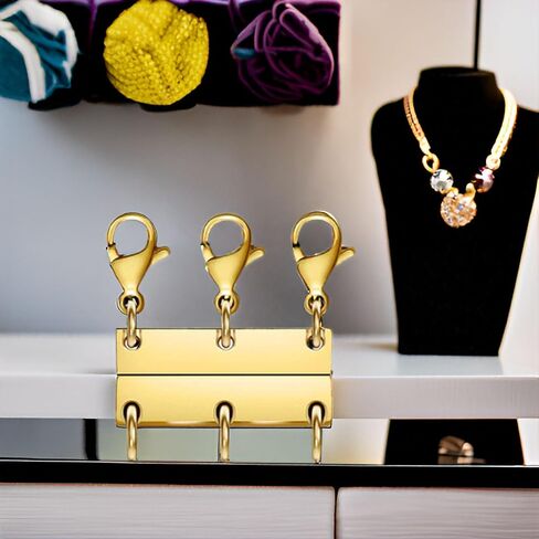 Layering Magnetic Necklace Clasps, Stainless Steel Chain Link Clasps, Multiple Necklace Clasp for Layered Look (4pcs A) in Kuwait
