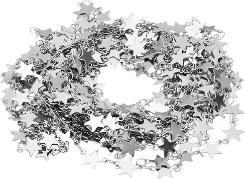 PATIKIL 16.4 Feet Stainless Steel Cable Chain, Star Link Chain Satellite for Jewelry Making DIY Necklace Bracelet Accessories, Silver in Saudi Arabia