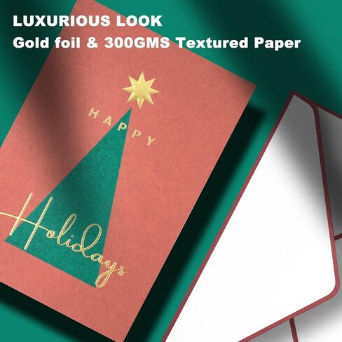 AZAZA Christmas Cards Boxed with Envelopes 20 Pack, Happy Holidays Cards with Unique Envelopes Merry Christmas Cards 2024 for Friends, Family and Loved Ones-Minimalism in Saudi Arabia