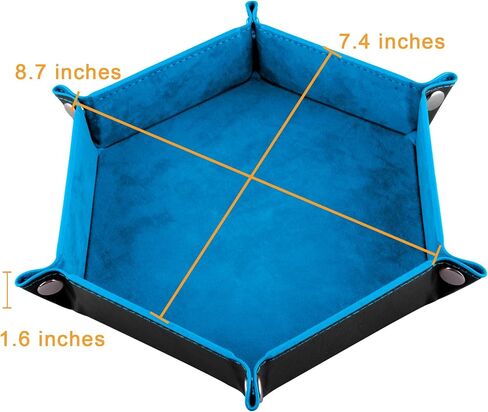 SIQUK 8 Pieces Dice Tray Hexagon Folding Dice Rolling Tray PU Leather Dice Trays Dice Holder Storage Box for D&D RPG Dice Games (Red,Blue,Violet,Black,Green,Yellow,Camel,Gray) in Saudi Arabia