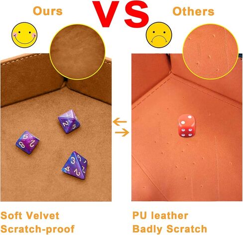 SIQUK 8 Pieces Dice Tray Hexagon Folding Dice Rolling Tray PU Leather Dice Trays Dice Holder Storage Box for D&D RPG Dice Games (Red,Blue,Violet,Black,Green,Yellow,Camel,Gray) in Saudi Arabia