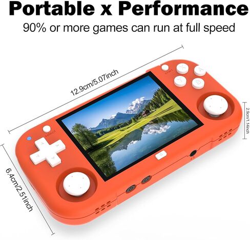 XU Mini M Retro Handheld Game Consoles, 2.8 inch IPS Screen, Built-in 64G TF Card, with 2600 mAh Battery Life 6 Hours with Case Orange in Saudi Arabia