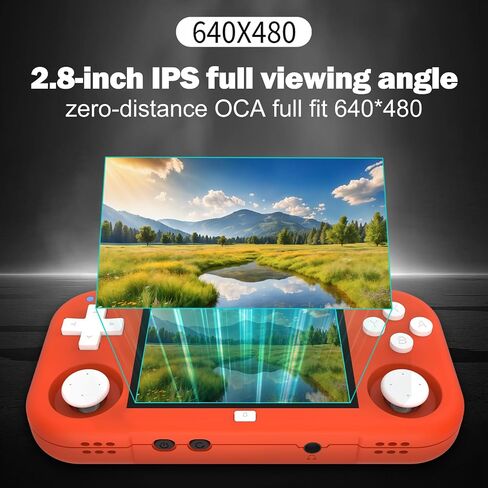 XU Mini M Retro Handheld Game Consoles, 2.8 inch IPS Screen, Built-in 64G TF Card, with 2600 mAh Battery Life 6 Hours with Case Orange in Saudi Arabia
