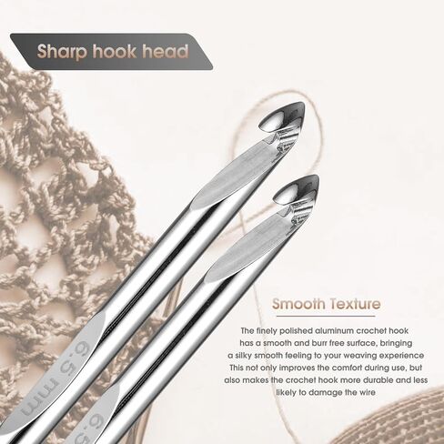 Tunisian Crochet Hooks Set with Cable 6-Inch Aluminum Interchangeable Crochet Hooks Set 3mm-10mm Long Crochet Hooks 26Pic (Umber) in Kuwait