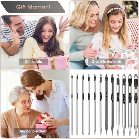 Tunisian Crochet Hooks Set with Cable 6-Inch Aluminum Interchangeable Crochet Hooks Set 3mm-10mm Long Crochet Hooks 26Pic (Umber) in Kuwait