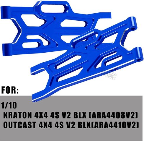 مجموعة أذرع تعليق أجزاء من الألومنيوم لـ 1/10 Kraton Outcast V2 4S BLX، أذرع التعليق الأمامية الخلفية تقفز، استبدال الأجزاء: ARA330711 ARA330710.Navy Blue in Saudi Arabia