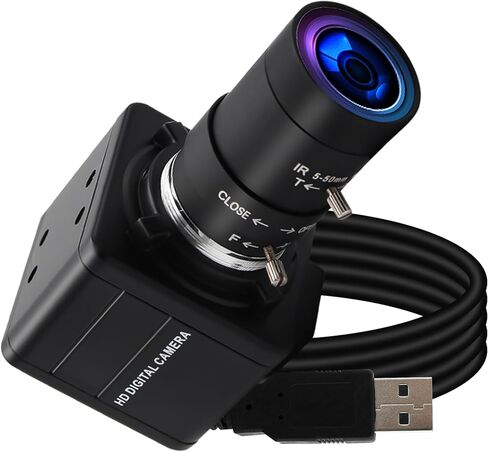 QILOVE USB Camera 2.8-12mm Varifocal Lens 8Megapixel Webcam with IMX179 (1/3.2'') 8mp Webcam for Android Linux Windows Industrial Video in Kuwait