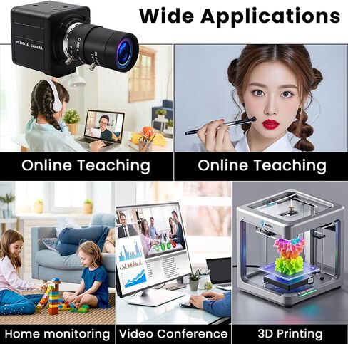 QILOVE USB Camera 2.8-12mm Varifocal Lens 8Megapixel Webcam with IMX179 (1/3.2'') 8mp Webcam for Android Linux Windows Industrial Video in Kuwait