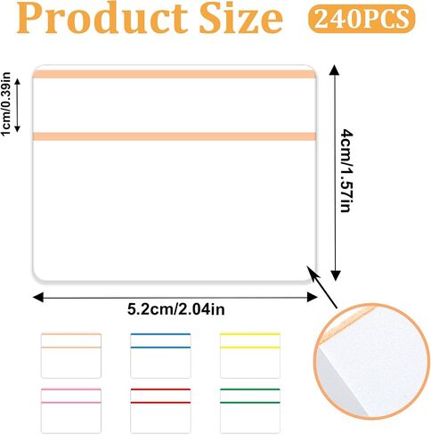 2 Inch Index Tabs Self Adhesive, 240 PCS Colored Tabs for Annotating Books Writable Notebook Tabs Page Markers Labels Repositionable Sticky Notes Tabs for Classify File Folders Binder Reading Notes in Saudi Arabia
