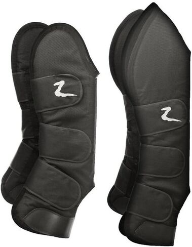 HORZE Shipping Boots for Horses | Set of 4 Boots - Black - Horse in Saudi Arabia