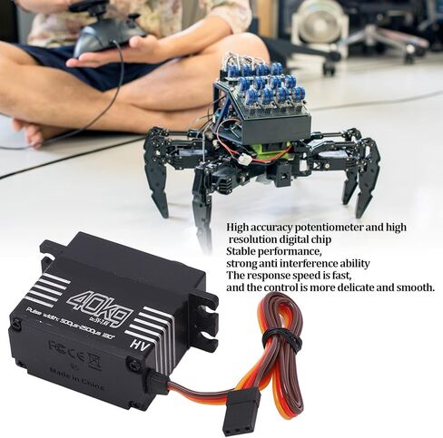 RC أجهزة رقمية، عالية 40 كجم محرك تروس معدني مؤازر سرعة عالية 180 درجة زاوية دوران مضادة للتدخل كبيرة لسيارة RC 1/8 1/10 in Kuwait