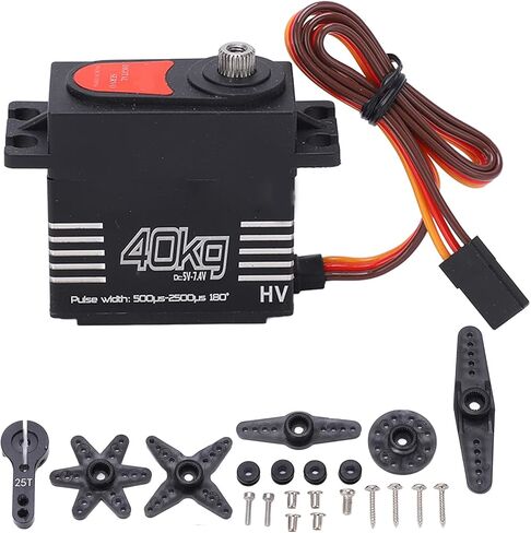 RC أجهزة رقمية، عالية 40 كجم محرك تروس معدني مؤازر سرعة عالية 180 درجة زاوية دوران مضادة للتدخل كبيرة لسيارة RC 1/8 1/10 in Kuwait
