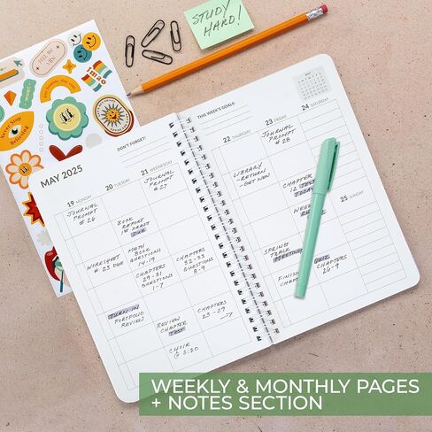 Aesthetic 2024-2025 Student Planner To Stay Organized - A Beautiful 8.5" x 5.5" Planner for Middle and High School Students with Weekly & Monthly Spreads For The 24-25 Academic Year in Saudi Arabia