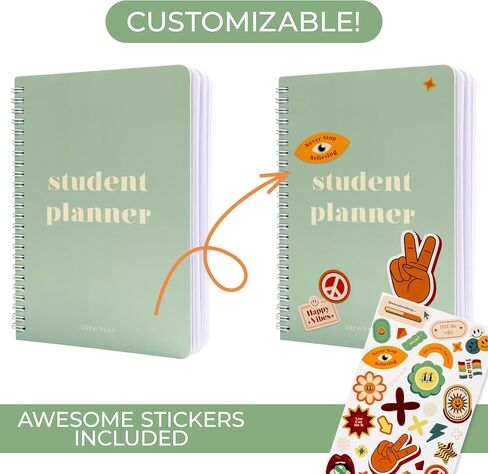 Aesthetic 2024-2025 Student Planner To Stay Organized - A Beautiful 8.5" x 5.5" Planner for Middle and High School Students with Weekly & Monthly Spreads For The 24-25 Academic Year in Saudi Arabia