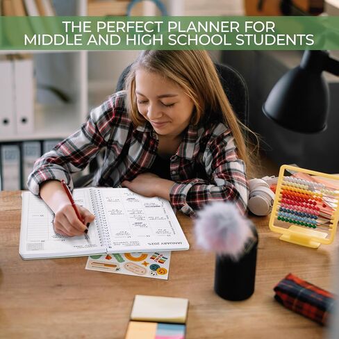 Aesthetic 2024-2025 Student Planner To Stay Organized - A Beautiful 8.5" x 5.5" Planner for Middle and High School Students with Weekly & Monthly Spreads For The 24-25 Academic Year in Saudi Arabia