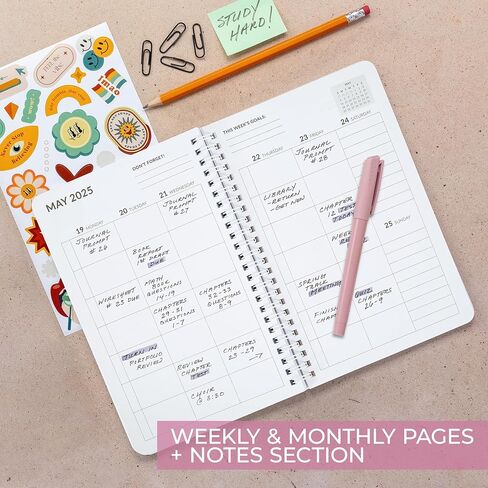 Aesthetic 2024-2025 Student Planner To Stay Organized - A Beautiful 8.5" x 5.5" Planner for Middle and High School Students with Weekly & Monthly Spreads For The 24-25 Academic Year in Saudi Arabia