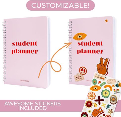 Aesthetic 2024-2025 Student Planner To Stay Organized - A Beautiful 8.5" x 5.5" Planner for Middle and High School Students with Weekly & Monthly Spreads For The 24-25 Academic Year in Saudi Arabia