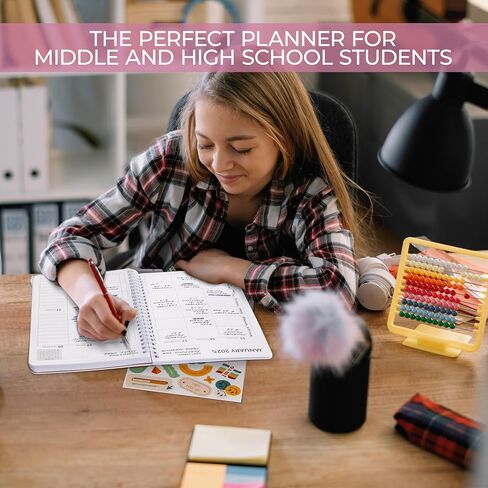 Aesthetic 2024-2025 Student Planner To Stay Organized - A Beautiful 8.5" x 5.5" Planner for Middle and High School Students with Weekly & Monthly Spreads For The 24-25 Academic Year in Saudi Arabia