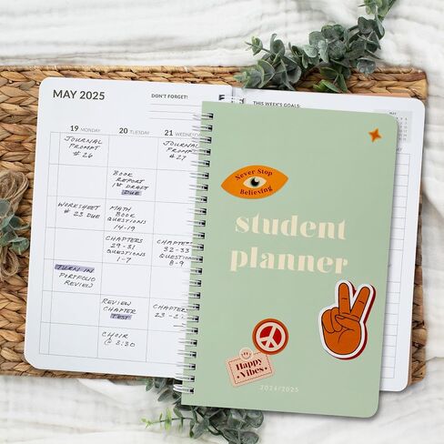 Aesthetic 2024-2025 Student Planner To Stay Organized - A Beautiful 8.5" x 5.5" Planner for Middle and High School Students with Weekly & Monthly Spreads For The 24-25 Academic Year in Saudi Arabia