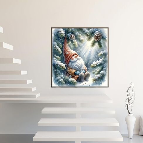 5D الشتاء عيد الميلاد الماس مجموعات الطلاء للبالغين المبتدئين، الشتاء عيد الميلاد شجرة جنوم شجرة الماس الفن عدة، DIY كامل جولة الحفر الماس نقطة جوهرة الفن مجموعات للبالغين، ديكور جدار المنزل 13.78x13.78 بوصة in Kuwait